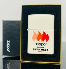 Zippo Feuerzeug Tokyo Japan Swap Meet 2001 The Flame auf Weissem Zippo XV / XVI