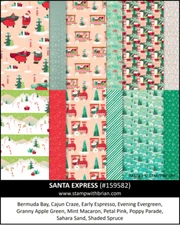 Stampin Up *SANTA EXPRESS * DSP-24 SHEETS 6x6 PAPER-MISSES SANTA CLAUSE, FRIENDS