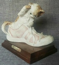 Vintage Capodimonte by Giuseppe Armani, Cat In Shoe, Porcelain Figurine 🐈‍⬛