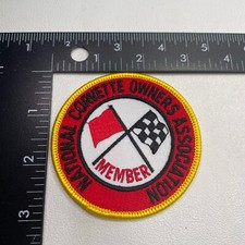 Vtg YELLOW Border NATIONAL CORVETTE OWNERS ASSN MEMBER Patch Sports Car 27K5