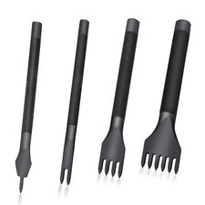 4 Pcs Leather Prong Punch Tool Set Leather Craft Tool Hole Punches 1/2/4/6 Leath