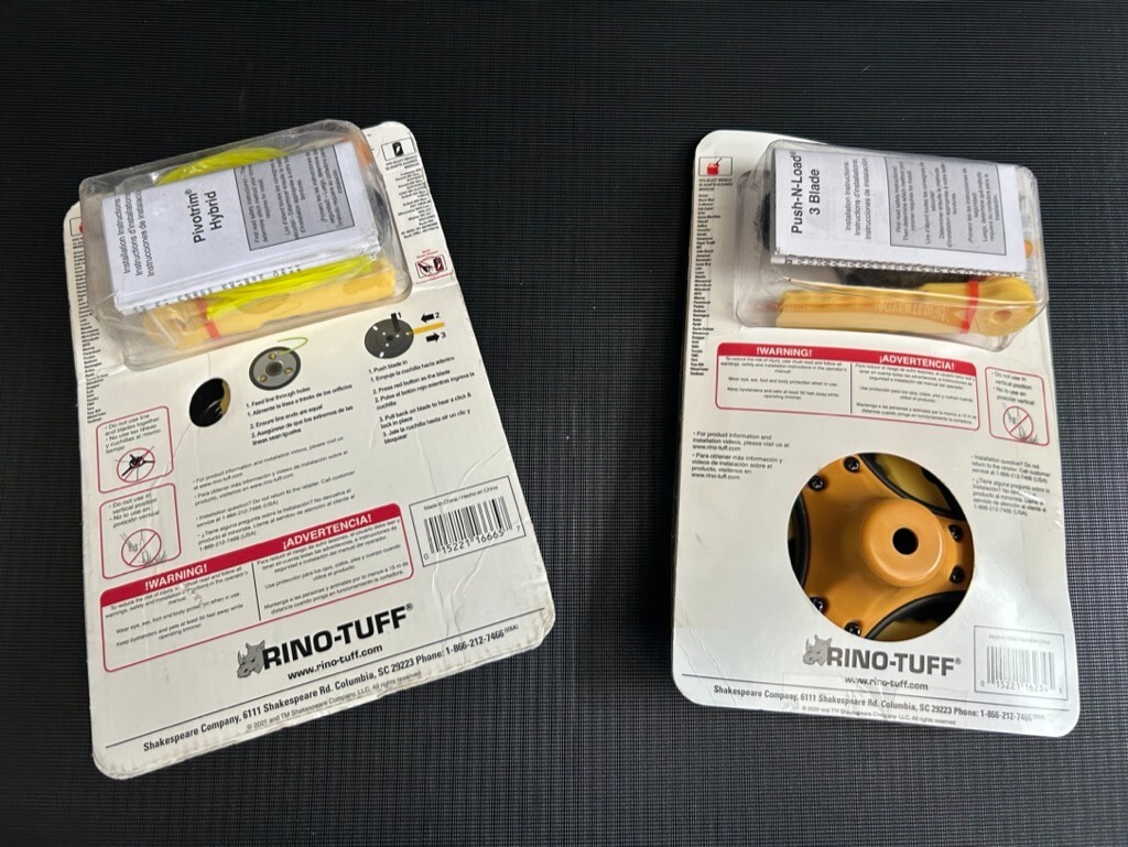 RINO-TUFF Pivotrim Hybrid Line & Blade *AND* Push-N-Load Blade