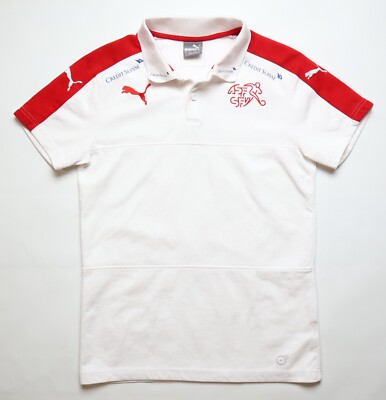 SWITZERLAND EURO 2016/2017 TRAINING POLO SHIRT JERSEY TRIKOT WHITE PUMA MENS S