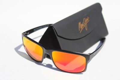 Maui Jim Manchester United Black Matte Frame/red Lens Pokowai Arch