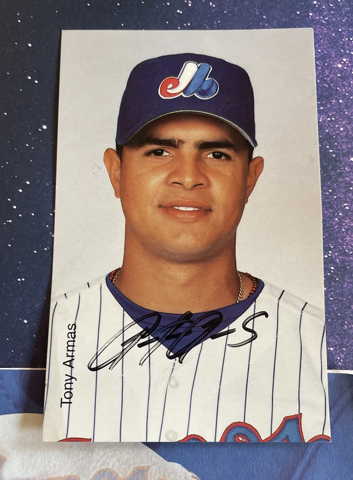 Vtg Montreal Expos Magazine, Scorecard & Auto Lot Tony Armas Jr. & Carl Pavano - Image 2 of 4