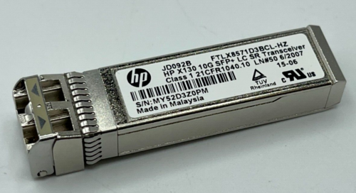 JD092B HP X130 10GBASE SFP+ LC SR TRANSCEIVER JD092-61201 0231A0LG