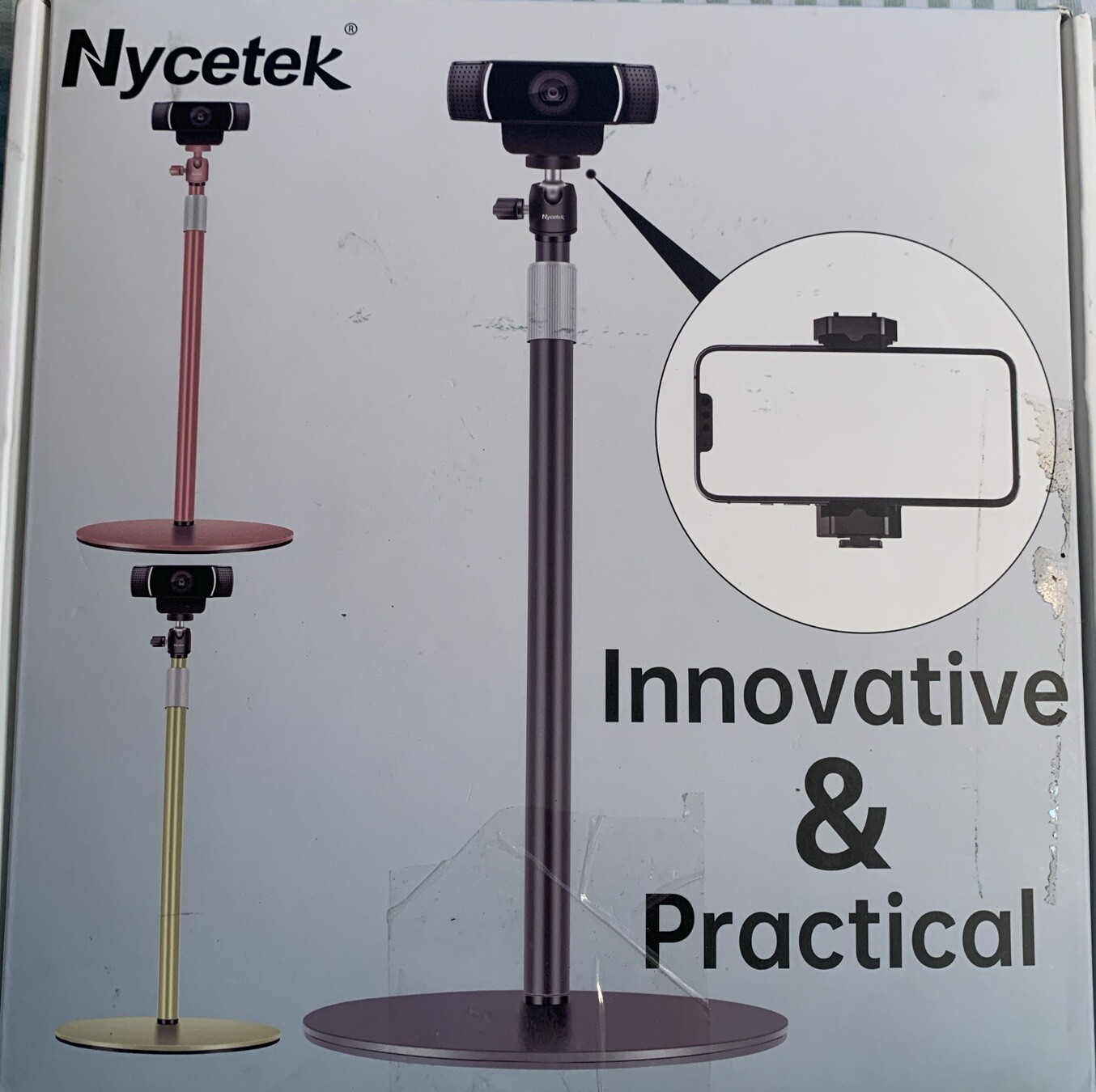 Webcam Stand Light Stand Tripod with 360 Rotatable Ballhead for DSLR Camera-image