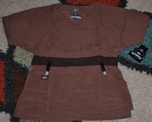 Dickies Black Label Soft Mock Wrap Scrub Top W/ Ribbon Tie & Pockets Size M - Picture 8 of 39
