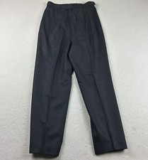 VTG Pendleton Pants Womens 10 Black Virgin Wool Pleated Front Straight Leg