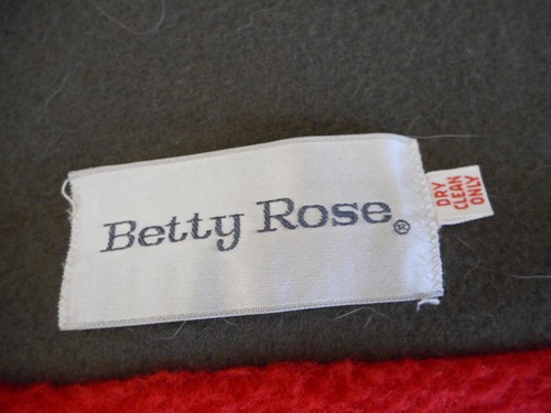 vintage BETTY ROSE COAT jacket Army green red lined women used est size medium - Picture 7 of 11