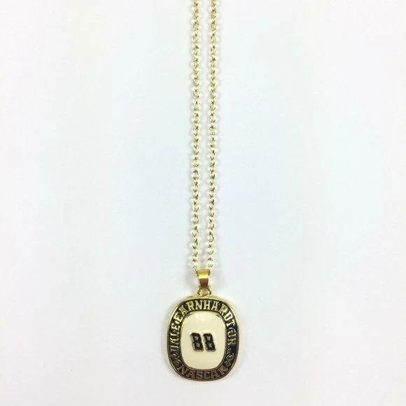 Dale Earnhardt Junior #88 NASCAR Collar Medalla Colgante Fan Race Cadena de Oro 23" Foto 3 de 4