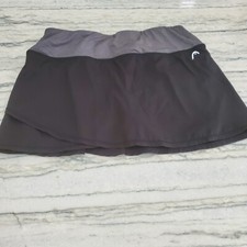 Head Women's Tennis Skirt Elastic Waist Black and Gray Size S