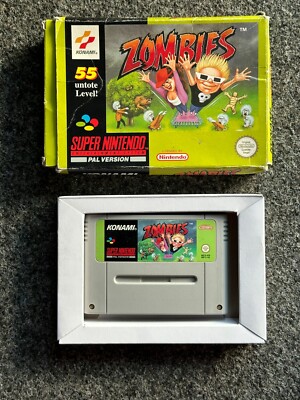 SNES Zombies in OVP Super Nintendo PAL Spiel Game in Box Boxed
