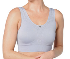 Breezies Active Comfort Wirefree Contour Bra Medium Blue A455365 Foam Cup 10436