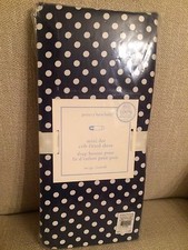 NEW Pottery Barn Kids Baby NAVY MINI DOT Nursery Fitted Crib