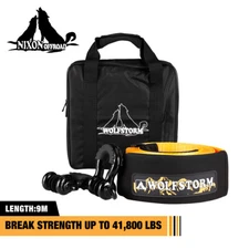 4"x30Ft Tow Strap with 4.75T D-Ring Shackles Storage Bag Kinetic Recovery Rope