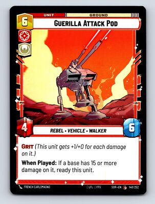 Aggression Command Guerilla Attack Pod Rebel Vehicle Walker Unit Ground