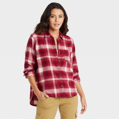 Universal Thread Goods CO. Red Women Longsleeve Relaxed Fit Flannel Size XS