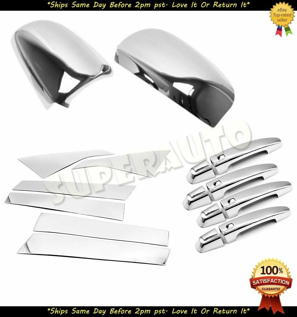For 2014-2020 Chevrolet Impala CHROME Door Mirror+pillar+handle w/ 4 SM KH