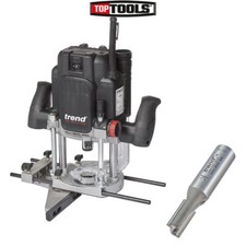 Image of Trend T12EK 2300W 1/2" Plunge Router 240V With 1 x Two Flute Cutter 10mm x 19mm