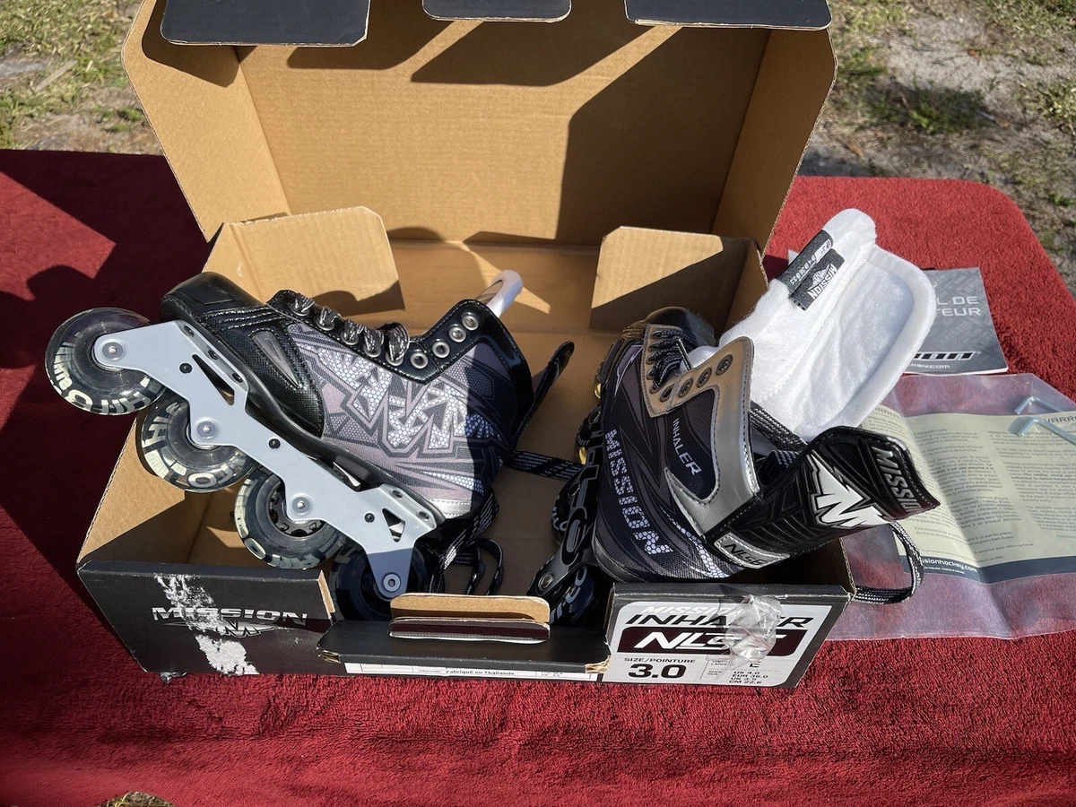 Mission Inhaler NLS6 Junior Inline Roller Hockey Skates Size 3e US