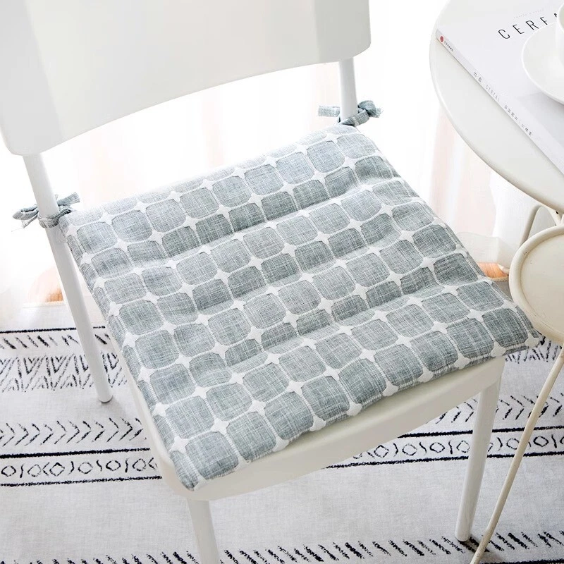 1x Ethnic Plaid Check Thin Cushion Bench Seat Chair Pad Non-slip Floor Mat Retro - Image 2 of 4