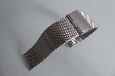 Milanaise Uhrenarmband, Edelstahl 22 mm silberfarben Faltschließe Quick Release