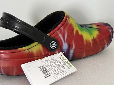 Crocs CLASSIC LINED TIE-DYE CLOG / Fuzzy Slippers Mens 10  display picture 2