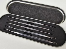 Black head Removal Tool Kit Set of 5 Pcs Facial Care Skin Protection Metal Case