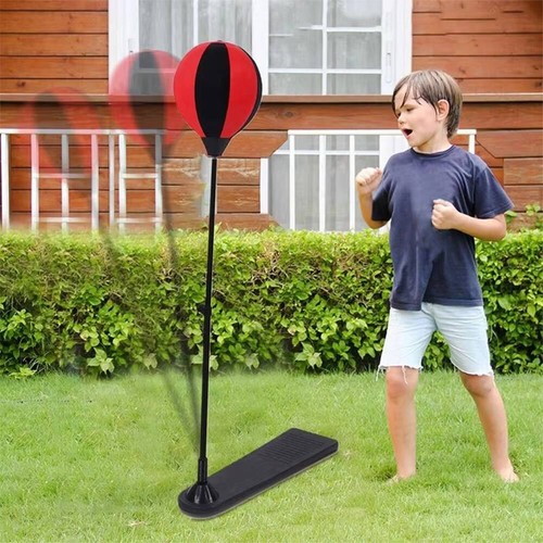 CHILDREN JUNIOR BOXING PUNCH BALL BAG FREE STANDING SET WITH MITTS GLOVES KIDS - Picture 6 of 12