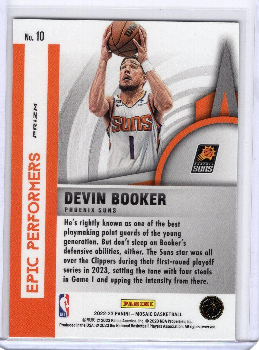 2022-23 Panini Mosaic Epic Performers Green #10 Devin Booker