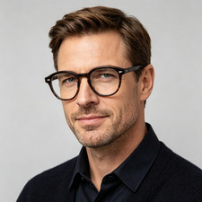 Handmade Acetate Round Retro Optical Eyeglasses Frame Men Women Glasses 46 mm