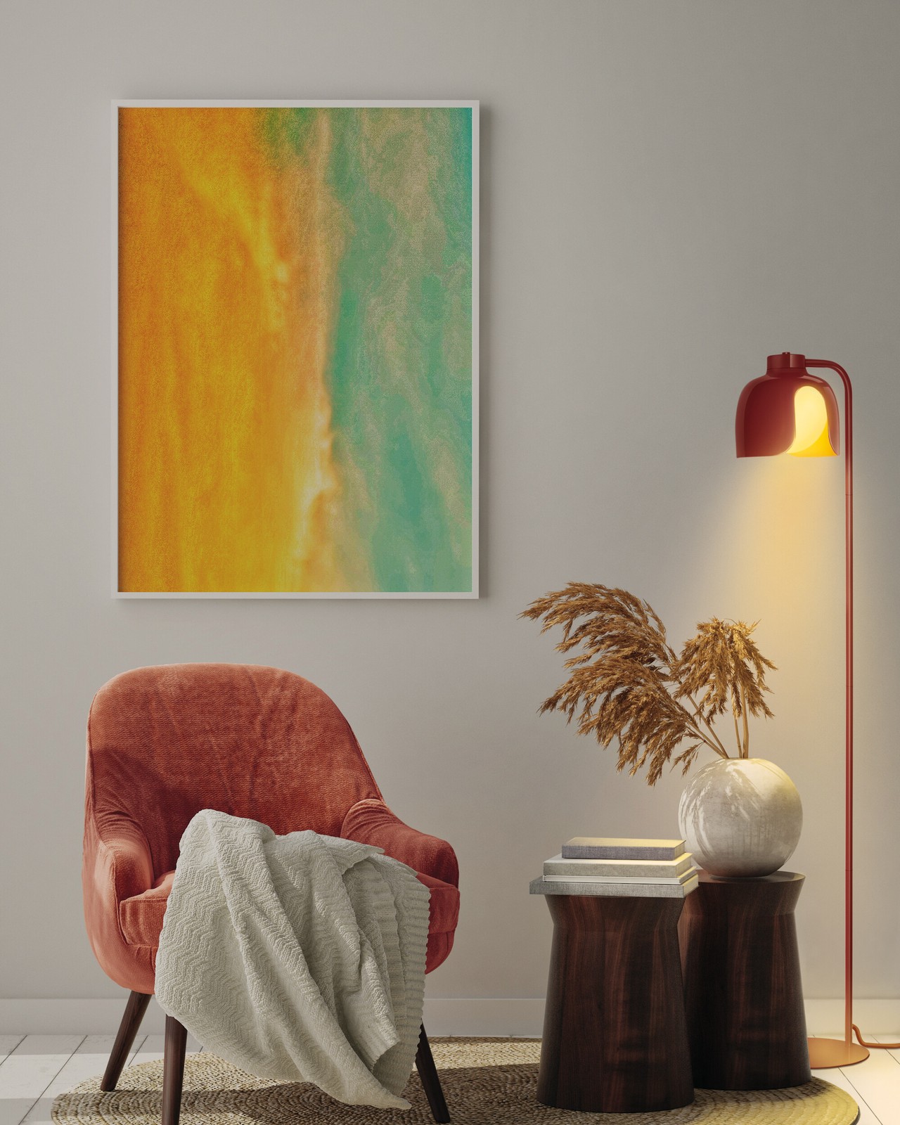 Lampada da terra OSRAM DECOR Corolle in vetro rosso foto 5