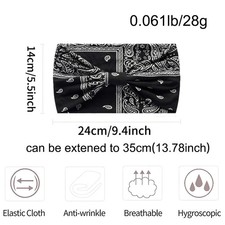 4Pcs Boho Printed Headbands Set–Women's Fashion Hair Accessories, Elastic Cotton - Image 5