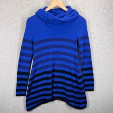Saks Fifth Avenue Sweater Womens M Blue Strip...
