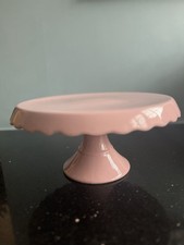 Tesco Pink Ceramic Cake Stand With Scalloped Edge