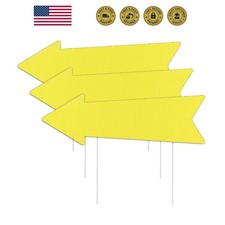 Yellow Arrow Signs with Stakes 16 x 5 Inches,This Way Directional Arrow Yard ...