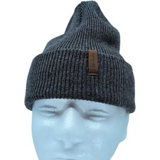 Bula Hat Cap Beanie One Size Gray Knit Cuffed Solid Winter Mens Stretch Casual
