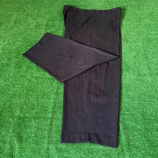 George Flat Front Straight Leg Black Comfort Dress Pants Casual Slacks Sz 44x30