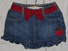 Gymboree Sweet Treats Denim Blue Red Cupcake Skirt Size 12-18 months W24