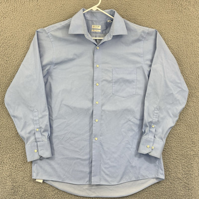 Vintage Arrow Shirt Men Large Blue Striped Long Sleeve Button Down Casual Preppy