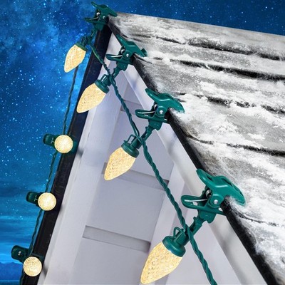 C9 LED Christmas Lights Outdoor with 150 Spring Clips, 150ft 150 LED Waterpro...