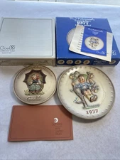 Lot 2 Goebel M.I. Hummel Plates 1977 & 1978 Ltd Edition Germany Boxes Inserts