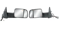 Pair Left+Right Side Door Towing Mirror Power BLIS Chrome Cover for 19-25 RAM