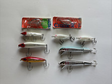 Vintage lot Cotton Cordell red fin lure Mirrolure Top Dog, Rebel Crank R,  L & S