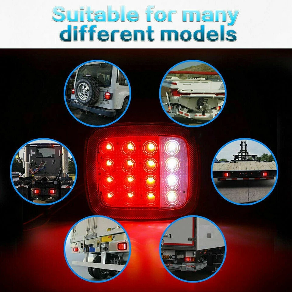 2x Luces traseras LED Lámpara de freno de reversa de freno de respaldo para Jeep Wrangler TJ YJ CJ Foto 3 de 4