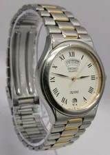 Vtg 1988 Seiko SQ 100 Day Date President Style 5Y23-7A60 Quartz 35mm Gents Watch