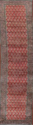 Red Wool 13 ft Runner Rug 2x13 Paisley Hand-made Classic Hallway Vintage Carpet