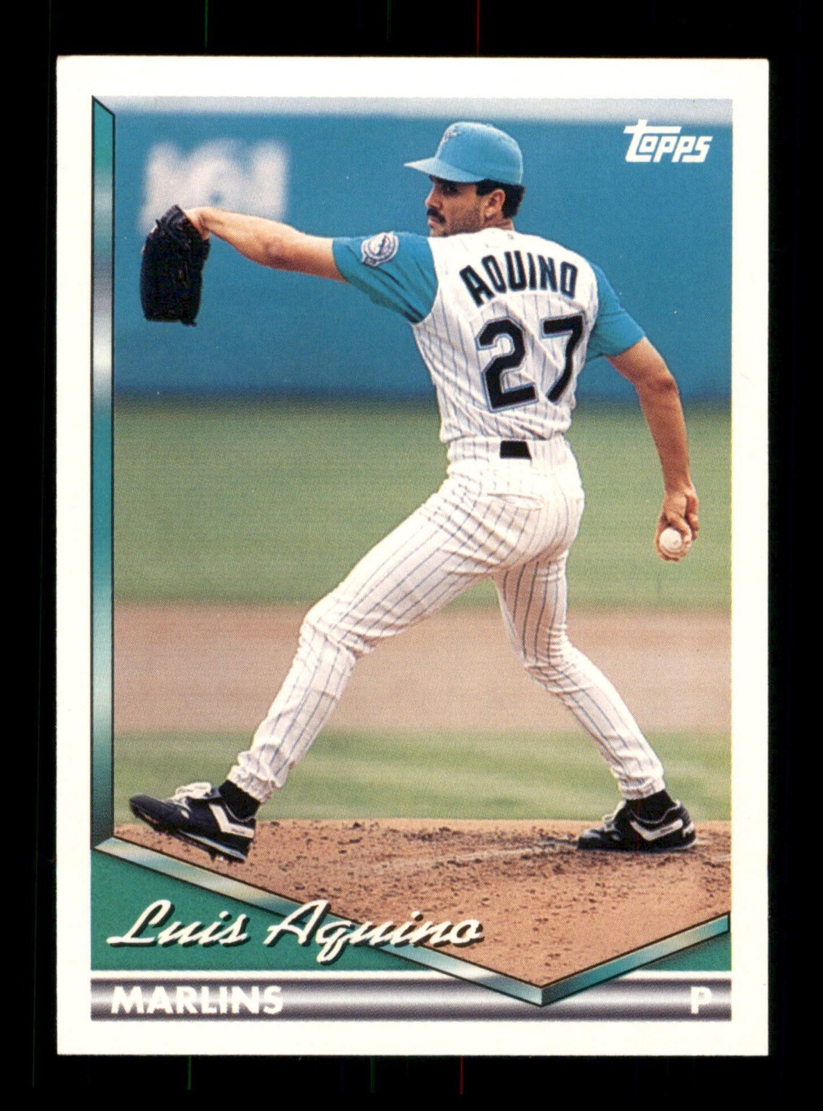 76 Luis Aquino 27 Marlins 1994 Topps Baseball Sports Trading Card
