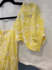 BILLABONG Women's Seaside Babydoll Yellow Floral Dress Flowy Size Small